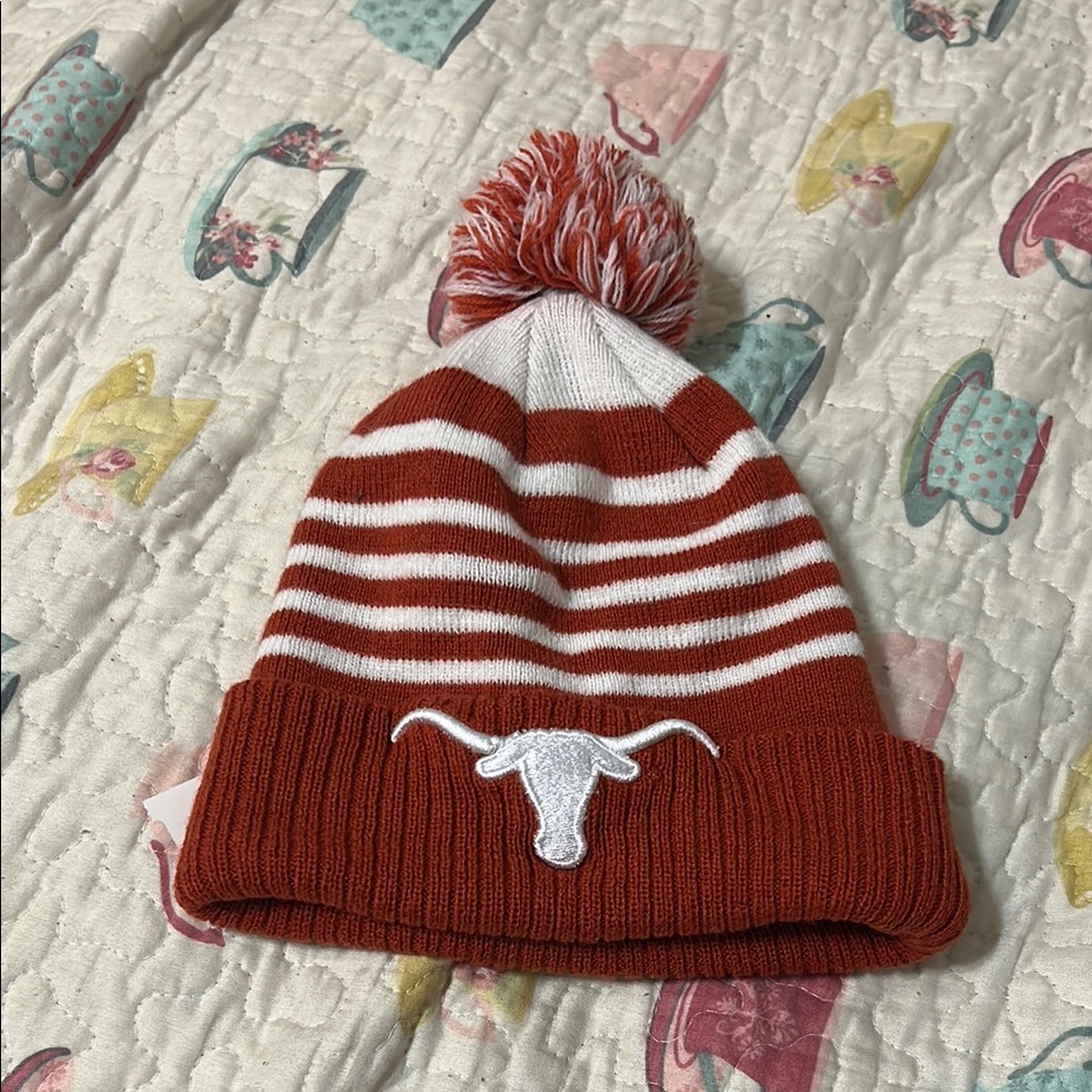 University of Texas Striped Orange and White Kids Beanie